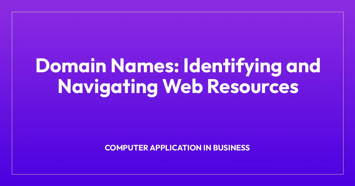 Domain Names: Identifying and Navigating Web Resources