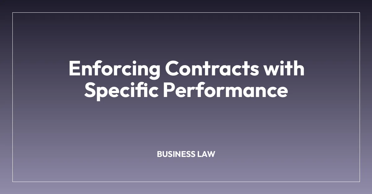 Enforcing Contracts with Specific Performance