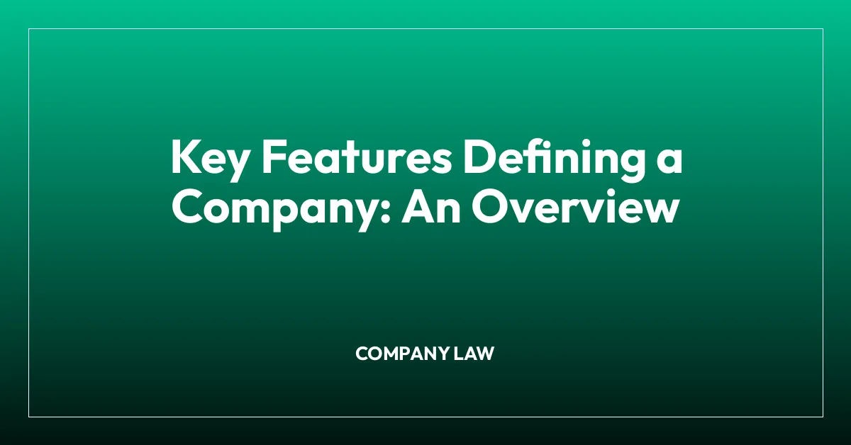 Key Features Defining a Company: An Overview