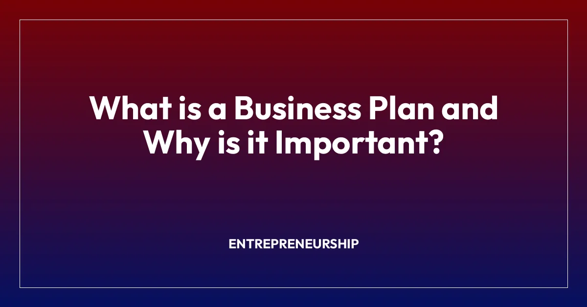 What is a Business Plan and Why is it Important?
